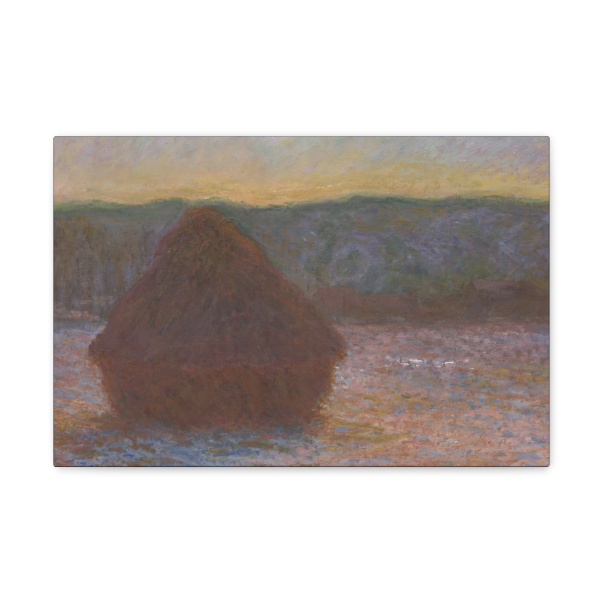 Stack of Wheat, Thaw Sunset (1890/1891) by Claude Monet Canvas Art ...