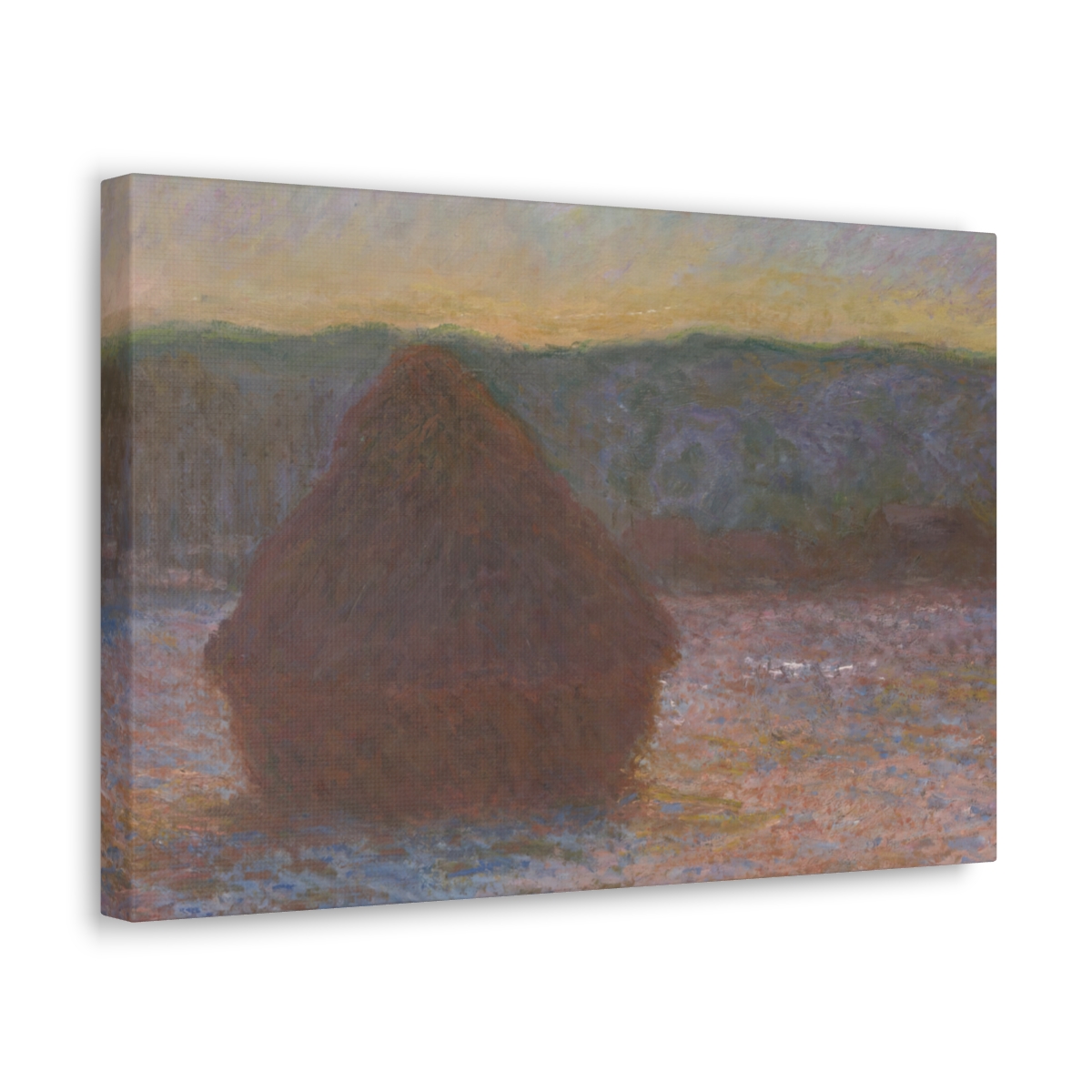 Stack of Wheat, Thaw Sunset (1890/1891) by Claude Monet Canvas Art ...